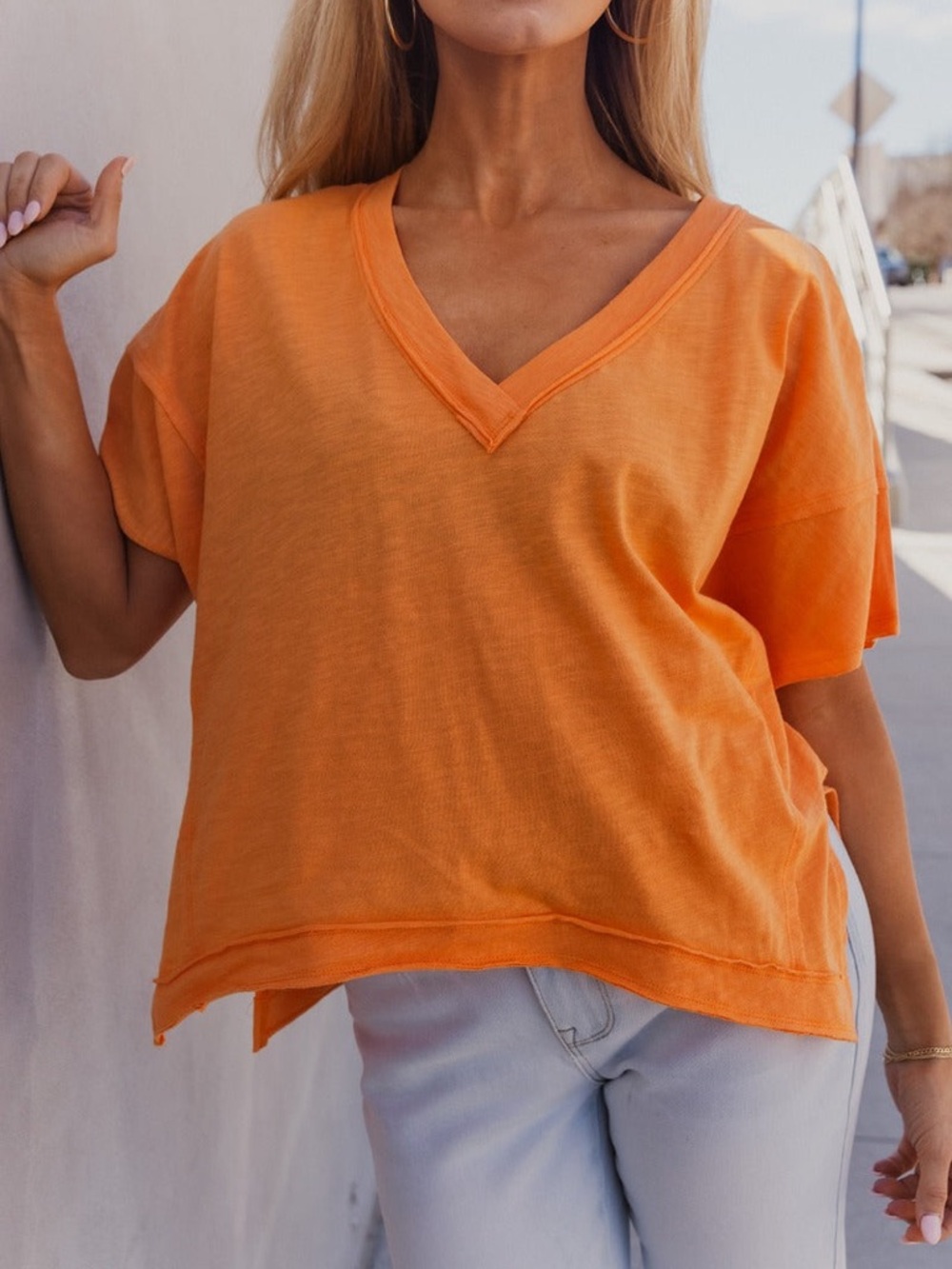 ORANGE SHORT SLEEVE TOP